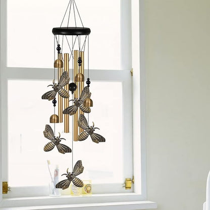Bronze Bees Wind Chimes Decor, Portable Mobile Wind Catcher, Sympathy Wind Bells, Memorial Gifts for Mom, Housewarming, Blessing Windchime(Outside/Indoor/Home/Room/Porch/Tree/Yard/Garden Decorate)