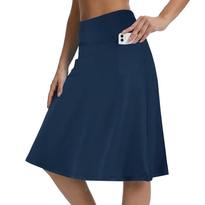 CZRLHYT Women's Athletic Skirts Running Skorts Midi Skirt Navy S