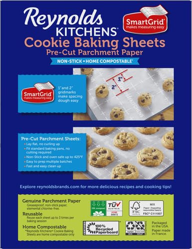 Reynolds Kitchens Air Fryer Liners Disposable, Unbleached Parchment Paper Sheets, 50 Count