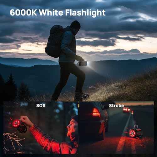 2 Pack Collapsible LED Camping Lantern, Consciot USB C Rechargeable and Battery Powered 2-in-1 Emergency Light with Flashlight and Magnetic Base, Power Outages Hurricane Supplies Survival Kits,Black