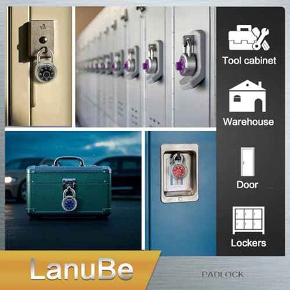 LanuBe Lock Standard Dial Combination Lock, 2 inches. Wide, with Different Combinations, Black Turnplate, Pack of 12; Lock for School, Employee, Gym Sports Locker, Case, Toolbox