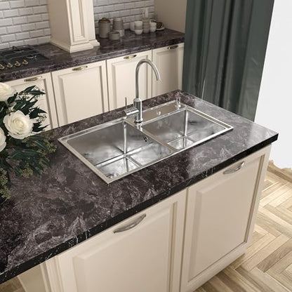 LACHEERY Black Sandstone Marble Contact Paper for Countertops Waterproof Countertop Contact Paper Peel and Stick Marble Wallpaper Removable Wall Paper Roll for Kitchen Cabinets Counter Top 15.8"x80"