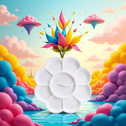White 1 Pcs 4.7 Inch Paint Tray Palettes Paint Pallet Paint Tray for Kids, Plastic Palette, Paint Pallets for Kids Palettes and Palette Cups