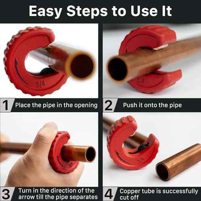 3/4" Tube Cutter Copper Pipe Slice Zinc Alloy Body with 1 Replacement Cutting Wheel