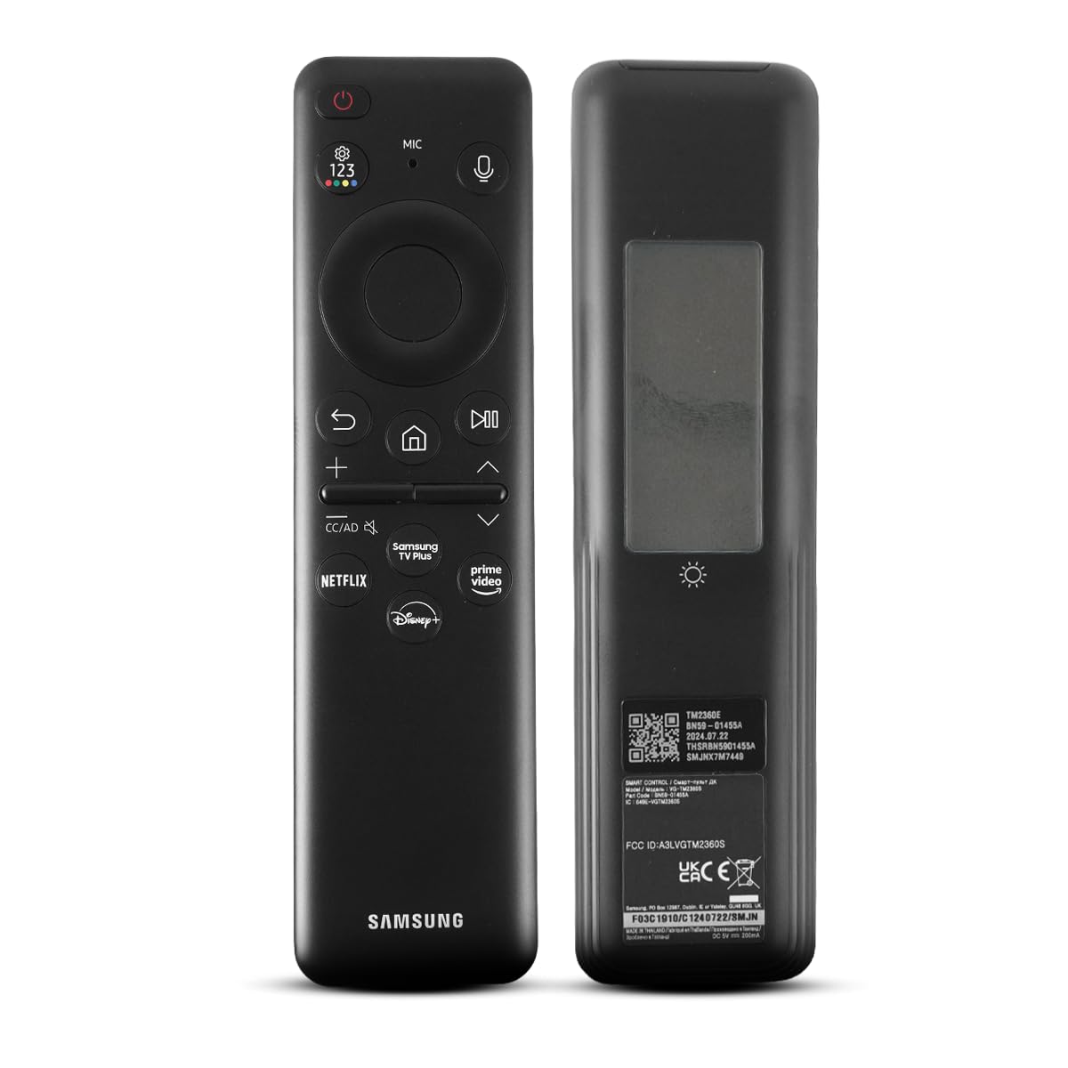Ceybo Original Solar Voice Remote Control Replacement with YouTube Netflix Shortcut for Samsung Smart TVs, Compatible with Neo QLED 8K, QLED (BN59-01480A)