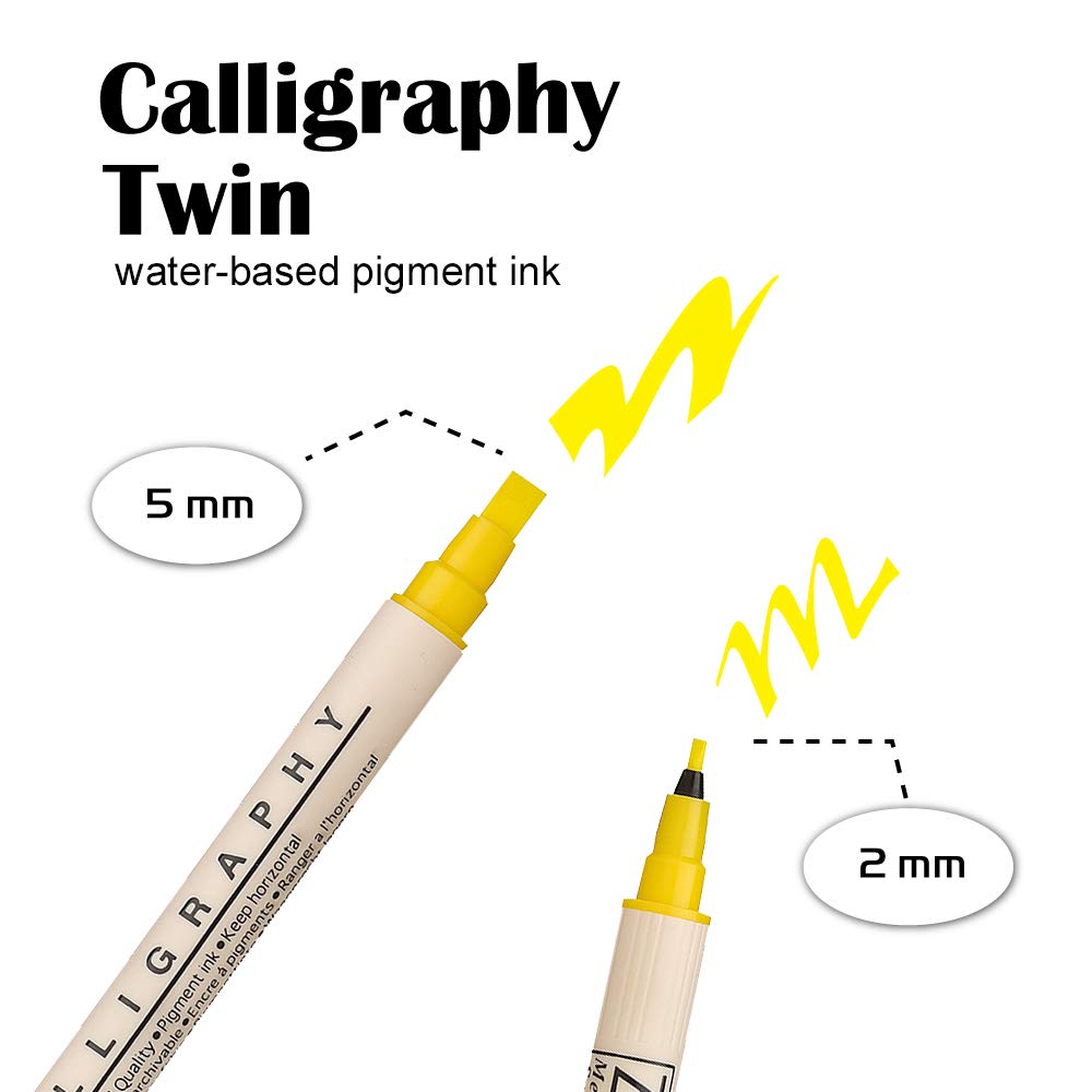 Kuretake Zig Memory System Calligraphy Markers, Multicolor, 8-Pack