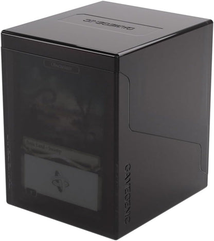 Gamegenic Bastion XL Deck Box - Secure Storage for 100+ Double-Sleeved Trading Cards | Compact Black Design