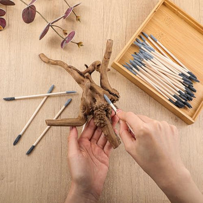 cobee 150 Pcs Double End Sanding Sticks, 150/280 Grit Birch Wood Matchsticks Corundum Sand Sanding Twigs Polishing Sticks Detailing Tools for Plastic Models Woodworking 5.5 x 0.3 Inch