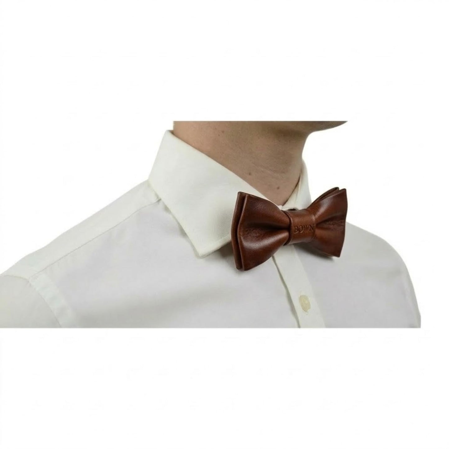 Handmade Genuine Lamb Leather Mens Bowtie Men - Skinny Solid Casual Business Wear Narrow Slim Bow Tie Party Wedding Gift (Espresso Brown, One Size)