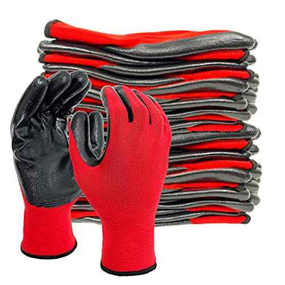 Evridwear Nitrile Coated Work Gloves,Superior Oil Resistance with Grip for Men Women Automotive,Gardening, Mechanic