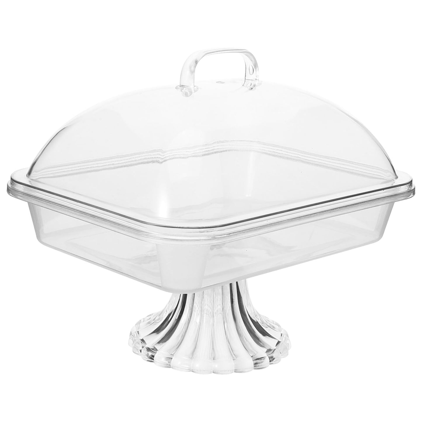 HOLIDYOYO Cake Display Tray with Dome Clear Acrylic Cover Reusable Snack Serving Platter 10.82X8.46X8.26In Perfect for Birthday Christmas and Party Dessert Presentation
