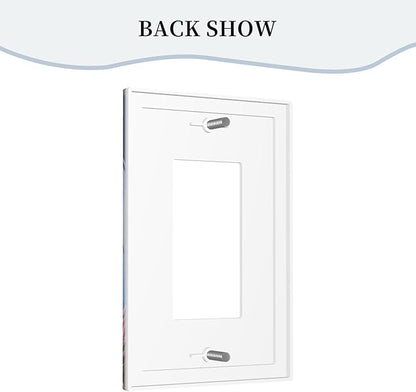 Decorative Art Light Switch Covers Seaside Window View 1 Gang Rocker Outlet Decorative Switch plate Faceplate GFCI Light Switch Covers for Home Decor