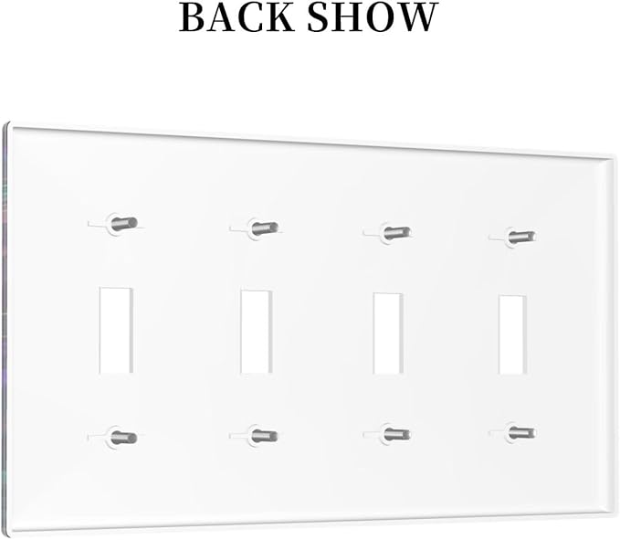 Fantasy Mushroom Forest Glowing Butterfly Quad Gang Toggle Light Switch Cover 4-Gang Wall Plates Decorative Electrical Switchplate for Home Bedroom Art Decorate