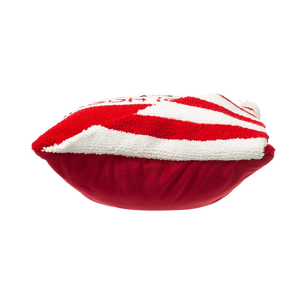Glitzhome Hooked Merry Christmas 3D Santa Throw Pillow Filled Cushion Sofa Decorative Pillow 14" L x 14" W