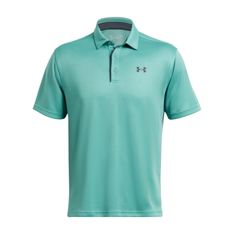 Under Armour Men's Tech Golf Polo, (957) Green Wave / / Pitch Gray, Medium Tall
