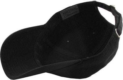 KBE-Classic BLK Classic Washed Cotton Dad Hat Baseball Cap Polo Style