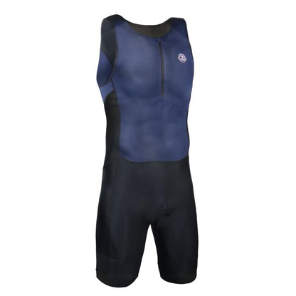 Performance Men's Triathlon Suit， Quick-Dry, Breathable & Lightweight Tri, Ideal for Swimming, Running, and Cycling (US, Alpha, Medium, Regular, Regular, Dark Blue)