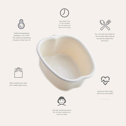 AXLOFO® Foot Soaking Bath Basin, Large Plastic Foot Soaking Tub, Foot Massage Foot Bath Bucket, Great for Getting the Dead/Old Skin Off Your Feet (whitebasin)