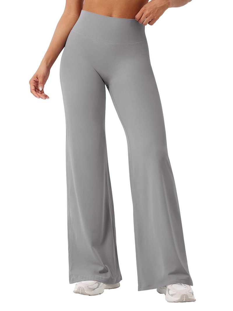 YEOREO Workout Leggings Womens No Front Seam Straight Leggings 31.5" High Waist Buttery Eddiy Gym Yoga Pants Gray XS