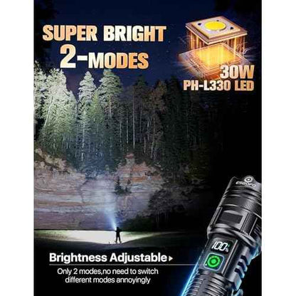 Esgofo Rechargeable Flashlights High Lumens 10000 2 Modes High/Low, Super Bright Magnetic LED Flashlight Long Distance 3280FT, Powerful Long Lasting Strong Flash Light USB C with Clip for Hiking