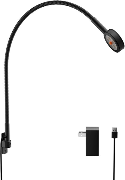 acegoo Minimalist Bedside LED Reading Light, Wall/Wooden Headboard Mounted Flexible Gooseneck Book Light, Rotatable Lamp Head & Convenient Light Head Switch, CRI 90+ 4000K, Powered by USB