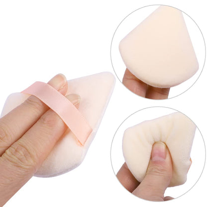 Pimoys 12 Pieces Powder Puff Face Triangle Makeup Sponge for Loose Powder Setting Powder Velour Foundation Blender Sponge Beauty Makeup Tool, Black