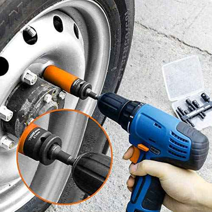 THINKWORK Impact Socket Adapter Set, 1/4" 3/8" 1/2" Drill Socket Adapter Set with 1/4" Hex Shank for Impact Power Driver, Cordless Drill & Screwdriver