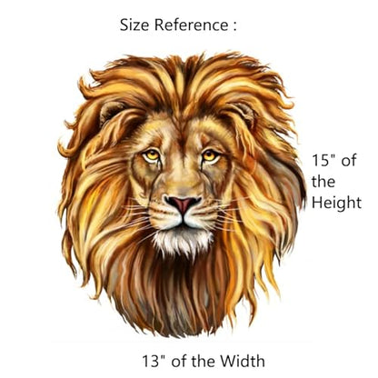 15" H Lion Wall Decal Peel and Stick, Lion Head Wall Decal Decor Art Pics, Lion Wall Stickers for Bedroom Living Room Decor