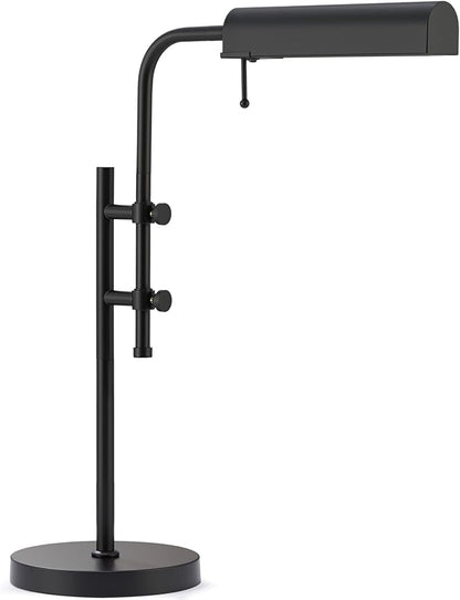 VONLUCE Rustic Desk Lamp, Adjustable Industrial Style Metal Table Lamp, 3 Color Temperatures LED Reading Lamp for Living Room Bedroom Office, Black