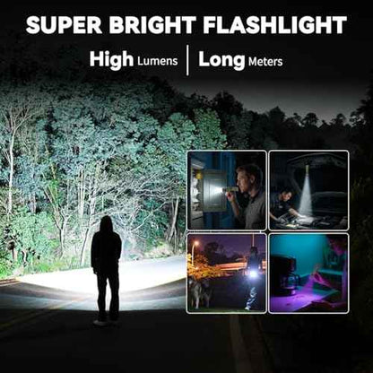 EDC Flashlight Rechargeable 2Pack, 9Mode Flat Flashlights High Lumens, LED Flashlight EDC, Small Flashlights Mini, Portable Pocket Flash Lights with UV Light, Magnetic Bright Flash Light for Working