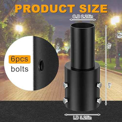 4 Pcs Slip Fitter Light Pole Tenon Adapter for 3 Inch Round Pole Tenon Adaptor Outdoor 2 3/8 Inch Outdoor Vertical Mount Bracket for LED Parking Lot Lights Shoebox Lighting Street Light