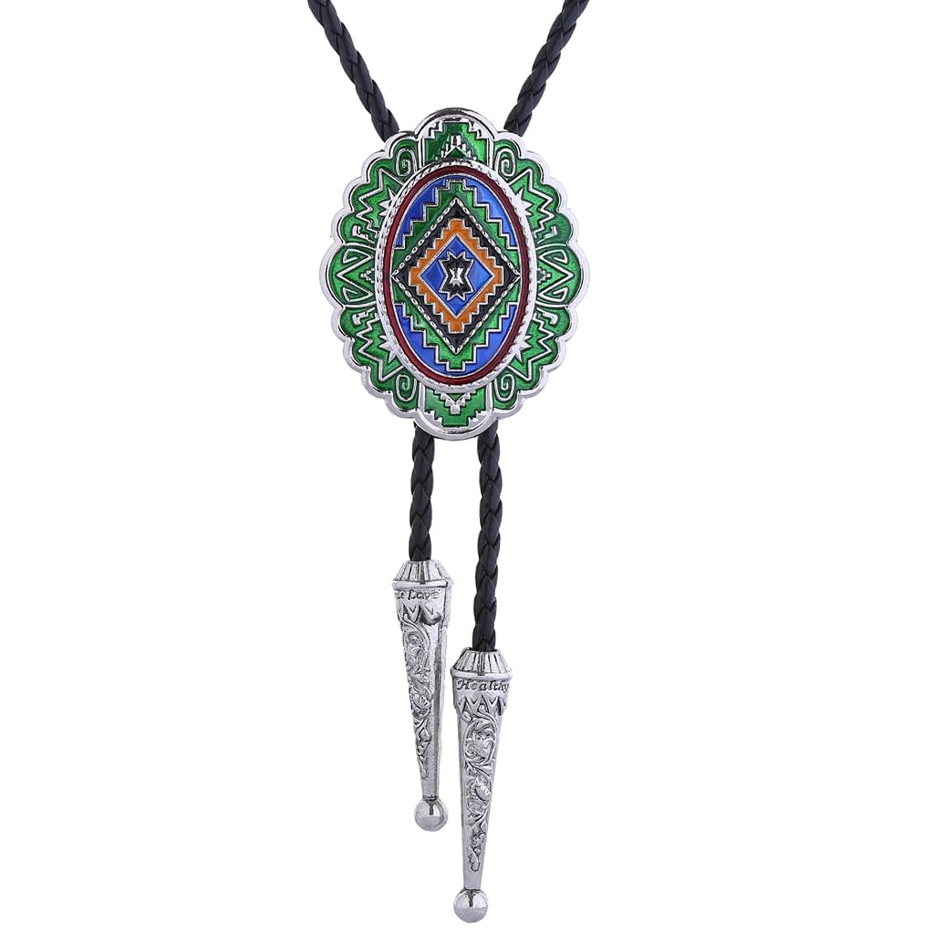GelConnie Bolo Ties for Men Women Vintage Bolo Tie Western Cowboy Leather Necktie Native American Tie Cowboy Shirt Accessories