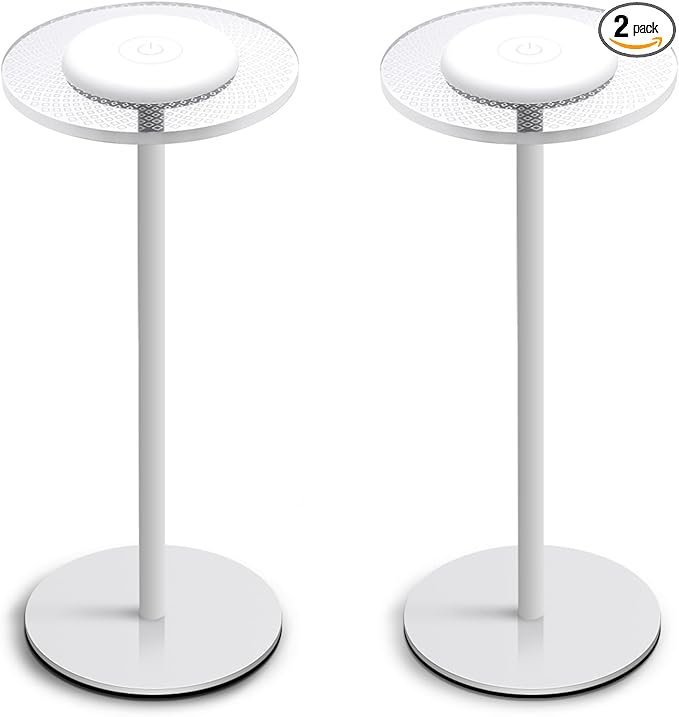 LOFTEK Cordless Table Lamps Set of 2 - Rechargeable Color Changing Portable Desk Lamps with Adjustable Height for Restaurants, Bars, Outdoor Party, Camping