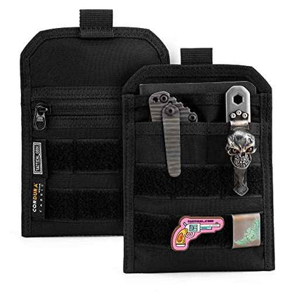 TACTICAL GEEK EXT3 EDC Pouch, Lightweight Organizer Pocket, Portable Nylon Bag with Independent Pocket for Multi-Purpose Daily Utility Tool & Small Gear Storage Carry - Black