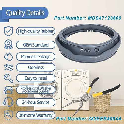 WM3470HVA, WM3570HVA Washer Door Boot Seal Gasket Compatible with LG Kenmore Washer WM3570HWA, WM3770HWA WM3470HWA, WM3575CW, MDS47123605 Door Boot Rubber Seal