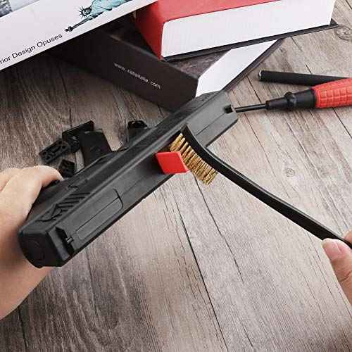 Accmor Scratch Brush Set for Gun Cleaning, Double-Ended Wire Bristle Brushes 9 Packs, All Purpose Gun Cleaner Kit, Handy Brass Scrub for Cleaning Welding Slag/Paint/Rust/Dirt