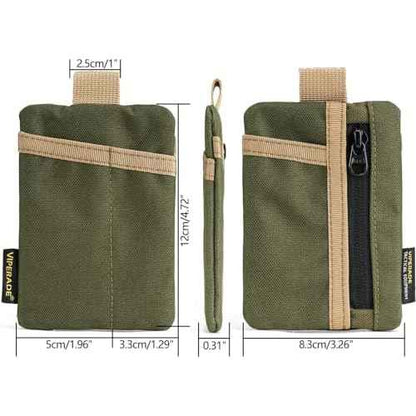 VIPERADE VE29 EDC Pouch Organizer With 3 Slots and Zipper Pocket for Everyday Carry Gears (Green/Tan)