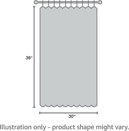 Tollpiz Linen Tier Curtain Rod Pocket Semi Sheer Half Kitchen Curtains Burlap Light Filtering Thick Linen Drape for Bathroom, 30 x 36 inches Long, Silver Grey, Set of 2 Panels