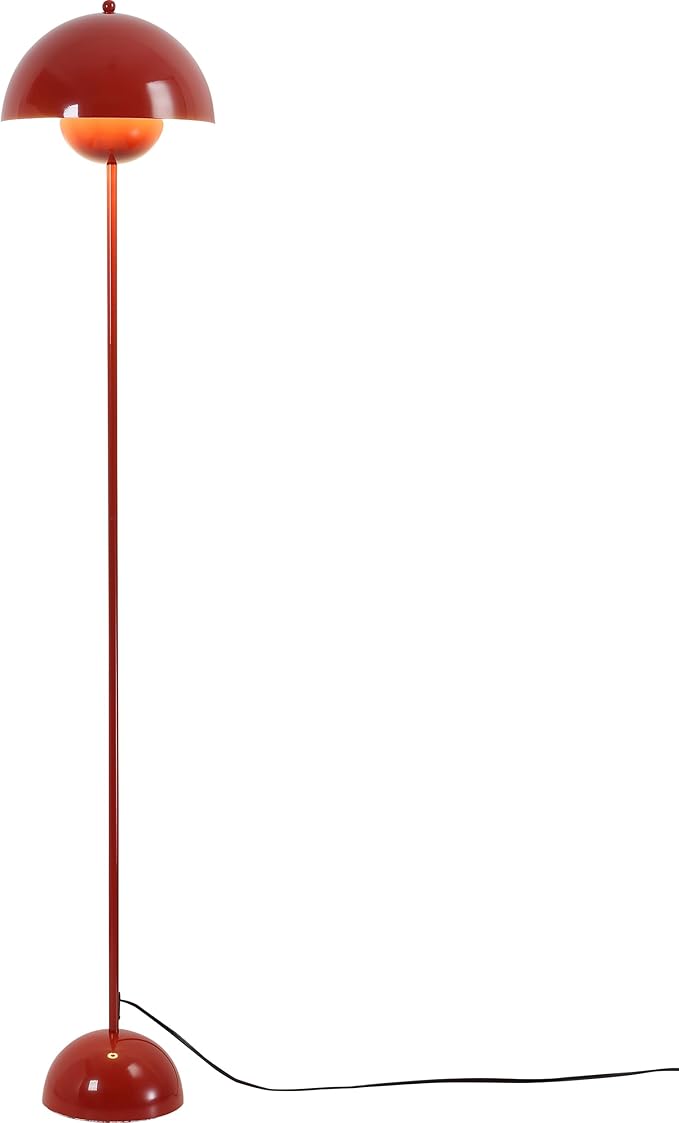 Modern Flowerpot Floor Lamp for Living Room, Industrial Tall Standing Lamp for Bedroom, Metal Shade Reflecting Light Reading Floor Lamp for Bedroom, Nursery Room, Corner(Dark Red)