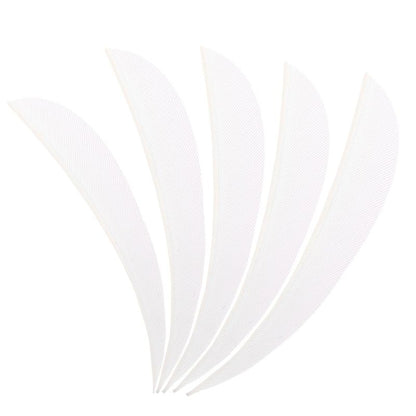 ZSHJGJR Archery Arrow Feathers 4Inch 5 Inch Turkey Feathers Fletchings Arrow Feathers Fletches Right Wing for DIY Hunting Arrows 50PCS (4inch, Right Wing, White)