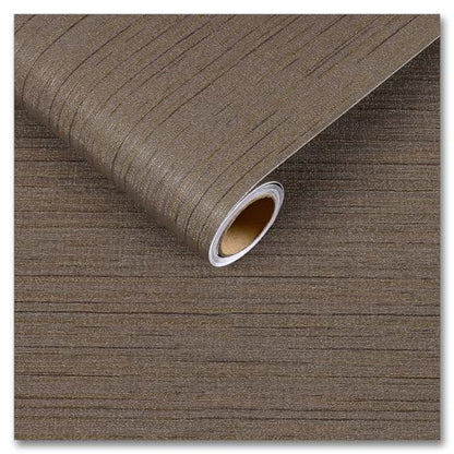 CRE8TIVE Dark Brown Grasscloth Peel and Stick Wallpaper Textured Grass Cloth Contact Paper for Cabinets Self Adhesive Removable Linen Fabric Contact Paper Brown Wallpaper for Bedroom Bathroom 12"x80"