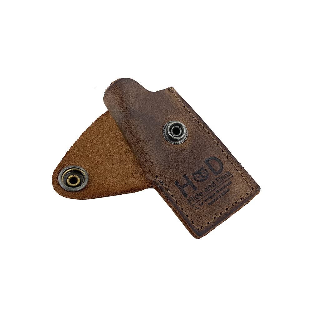 Hide & Drink, Rustic Leather Lighter Protective Case Handmade (Bourbon Brown)