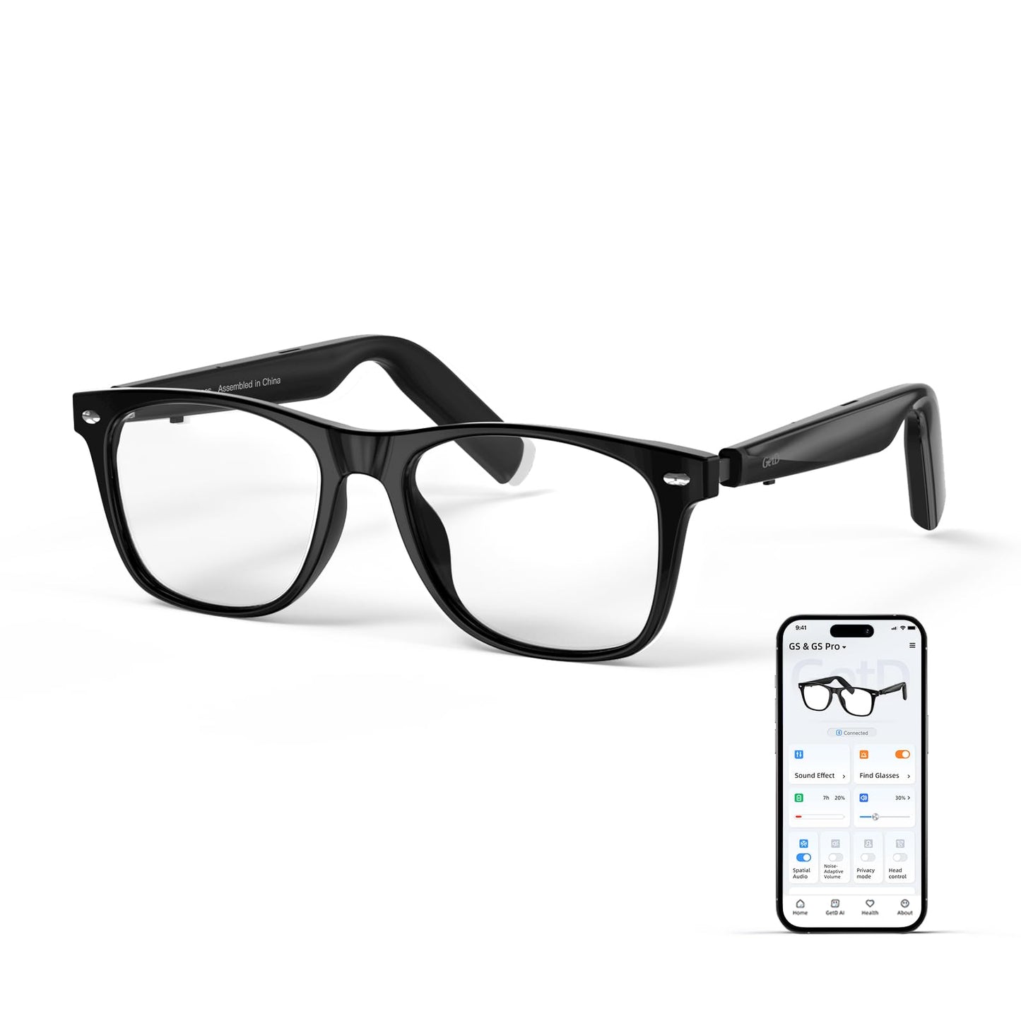 GetD AI Glasses for Men & Women, Smart Glasses Powered by ChatGPT, AI Real-time Translation with 145 Languages, 11H Music Play, Bluetooth Glasses with Photochromic Lens for Daily Use, Travel
