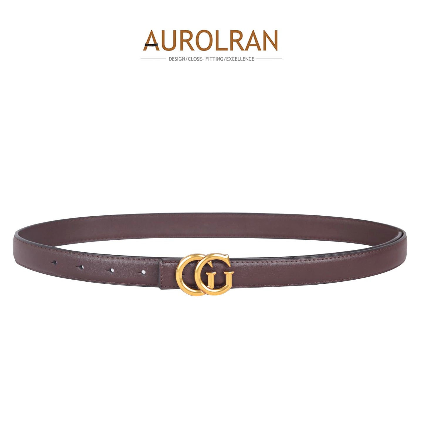 Aurolran Women's Leather Belt with Buckle - Ideal for Dresses, Jeans, and Coats