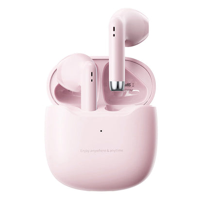 Pink True Wireless Earbuds Bluetooth 5.3 with Microphone for Working Out Noise Canceling Blue Tooth Ear Buds Deep Bass TWS Wireless Earphones with Charging Case in Ear Headphone for iPhone Android