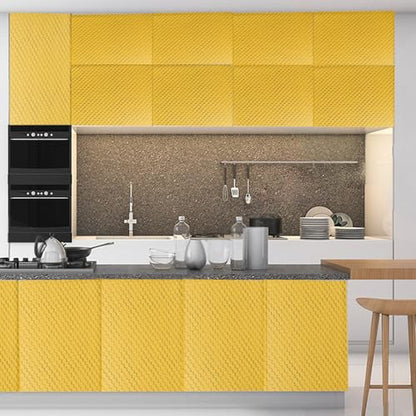 Peel and Stick Countertops, 16.4 Ft (5 m) Aluminum Foil Countertop Contact Paper, Self-Adhesive Oil Proof Heat Resistant Kitchen Backsplash Wallpaper (Diamond, Gold)