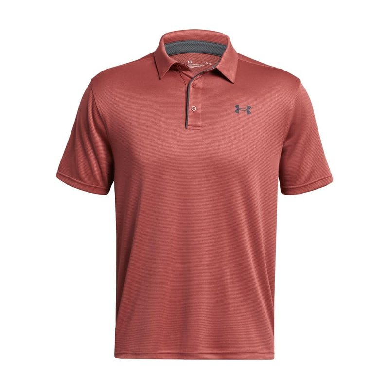 Under Armour Men's Tech Golf Polo, (611) Sedona Red / / Pitch Gray, Large Tall