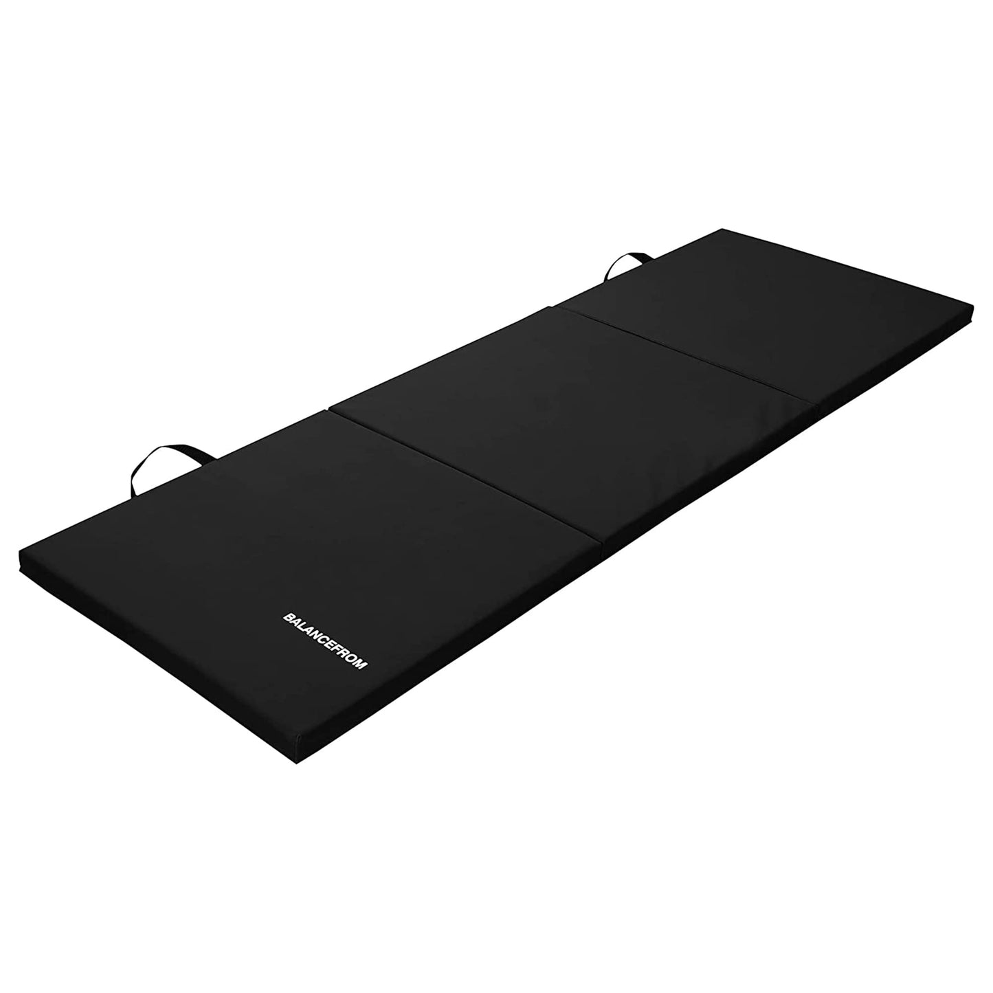 BalanceFrom Folding Gymnastics Mat, Thick Home Gym Floor Yoga Equipment, Black