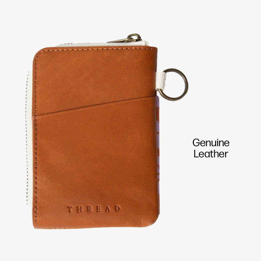 Thread Wallets RFID Blocking Leather Zip Wallet with Card Holder for Men and Women (Blossom)