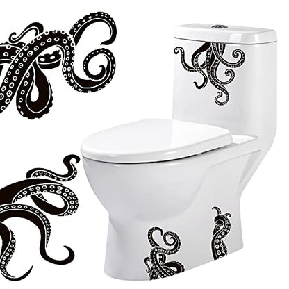 OOTSR 8PCS Octopus Tentacles Wall Sticker, Vinyl Art Decal, Kraken Toilet Decor, Bathroom Art for Toilet Seat